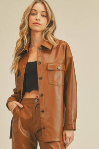 Brown Pleather Jacket